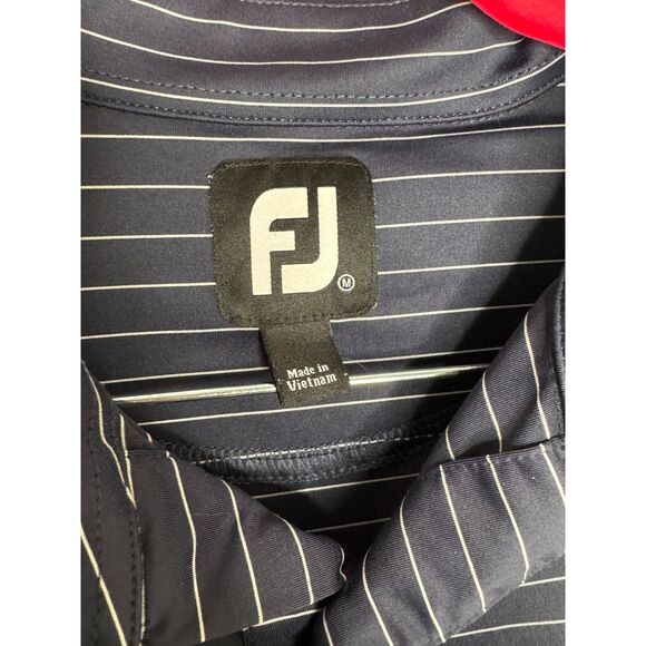 FootJoy Men’s Golf Polo Navy Pinstripe Performance Shirt Size M - Picture 5 of 6